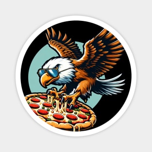 Funny Eagle hunting for Pizza Magnet